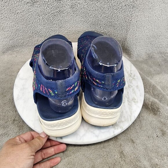 Skechers Womens Size 8 Catchy Wave Arch Fit Navy Rainbow Knit Sandals *GUC* - Picture 5 of 11